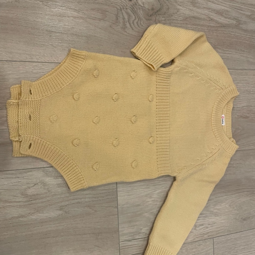 Kids Yellow Crew Neck One Piece with Textured Design